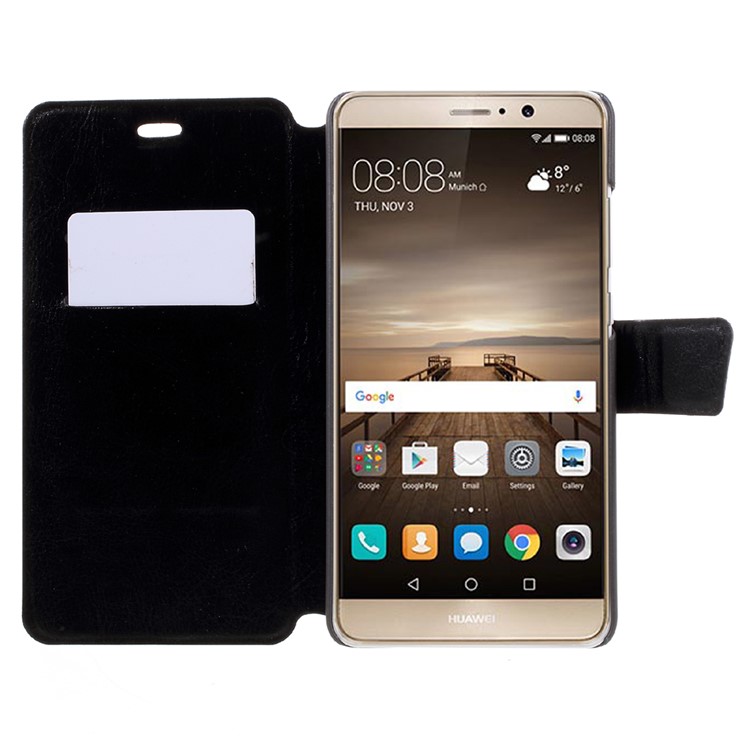 Crazy Horse Leather Card Slots Phone Case for Huawei Mate 9 - Black-6