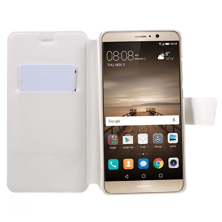 Card Slots Leather Cell Phone Case for Huawei Mate 9 - White-6
