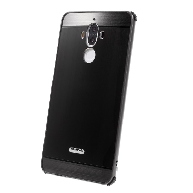 Brushed Plastic + Aluminum Alloy Plated Mobile Back Case for Huawei Mate 9 - Black-2