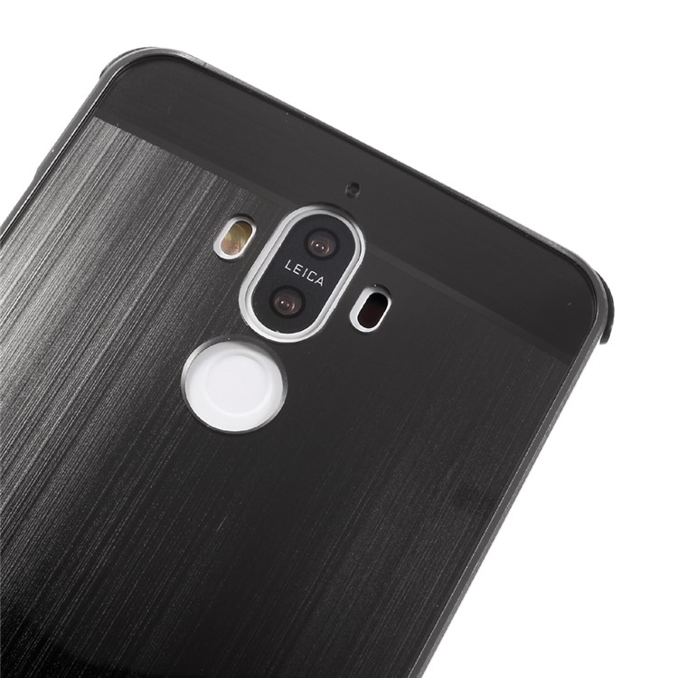 Brushed Plastic + Aluminum Alloy Plated Mobile Back Case for Huawei Mate 9 - Black-3
