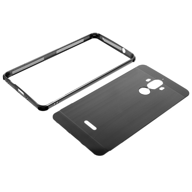 Brushed Plastic + Aluminum Alloy Plated Mobile Back Case for Huawei Mate 9 - Black-7