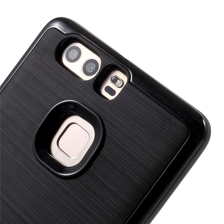 MOFI Brushed TPU + PC Rim Hybrid Phone Casing for Huawei P9 - Black-5