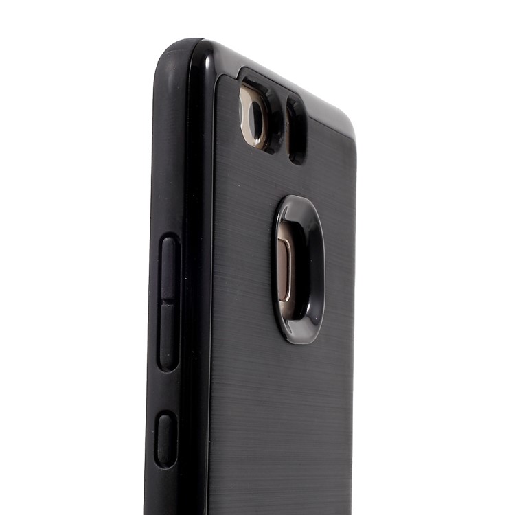MOFI Brushed TPU + PC Rim Hybrid Phone Casing for Huawei P9 - Black-6