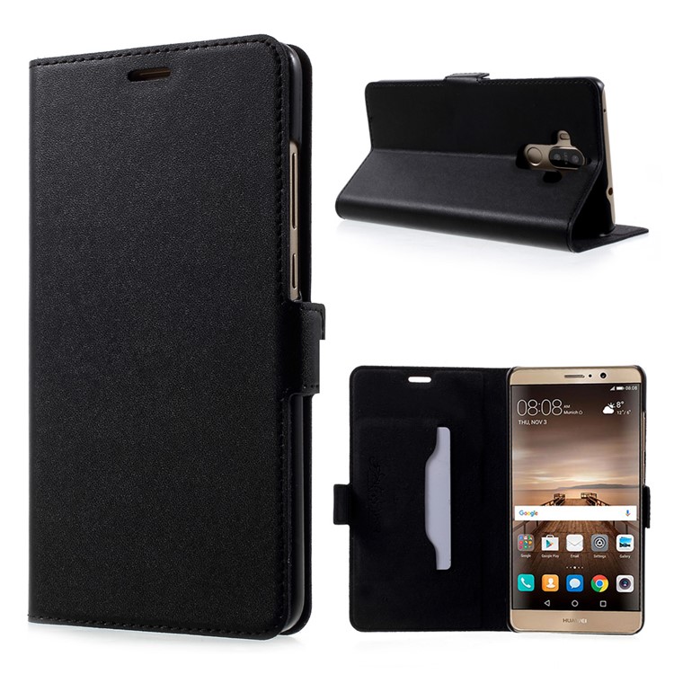 DOORMOON Genuine Leather Case for Huawei Mate 9 with Card Holder - Black-1