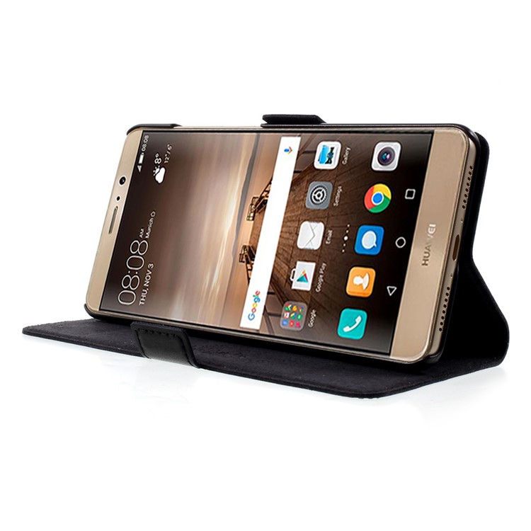 DOORMOON Genuine Leather Case for Huawei Mate 9 with Card Holder - Black-3