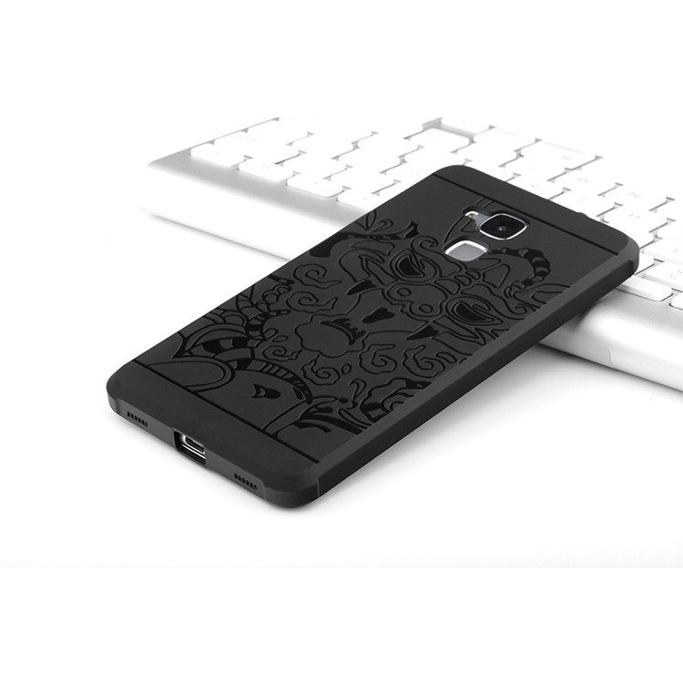 Imprinted Auspicious Dragon Drop-proof TPU Phone Casing for Huawei Honor 5c/GT3/Honor 7 Lite - Black-3