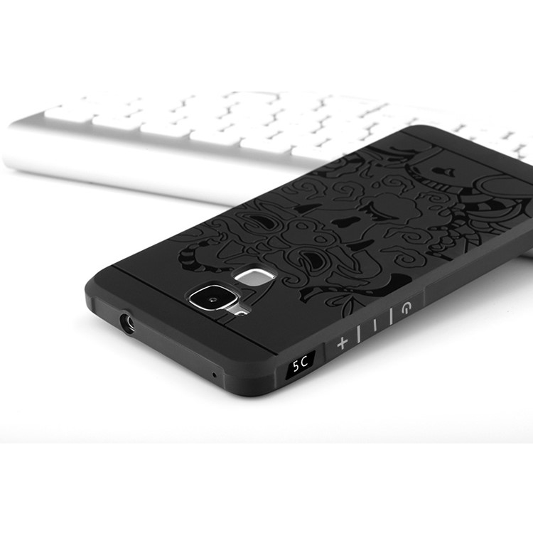 Imprinted Auspicious Dragon Drop-proof TPU Phone Casing for Huawei Honor 5c/GT3/Honor 7 Lite - Black-4