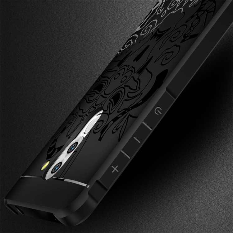 Imprinted Auspicious Dragon Drop-proof TPU Case for Huawei Honor 6x 2016 - Black-6