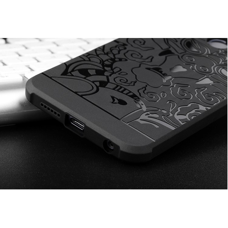 Auspicious Dragon Pattern Drop-proof Imprint TPU Phone Case for Huawei Honor 8 - Black-6