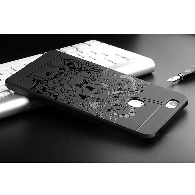 Auspicious Dragon Pattern Drop-proof Imprint TPU Protective Case for Huawei Honor Note 8 - Black-5
