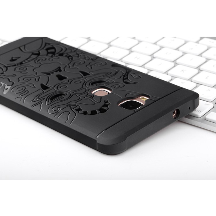 Auspicious Dragon Pattern Drop-proof Imprint TPU Case for Huawei Honor 5X/Honor Play 5X - Black-5