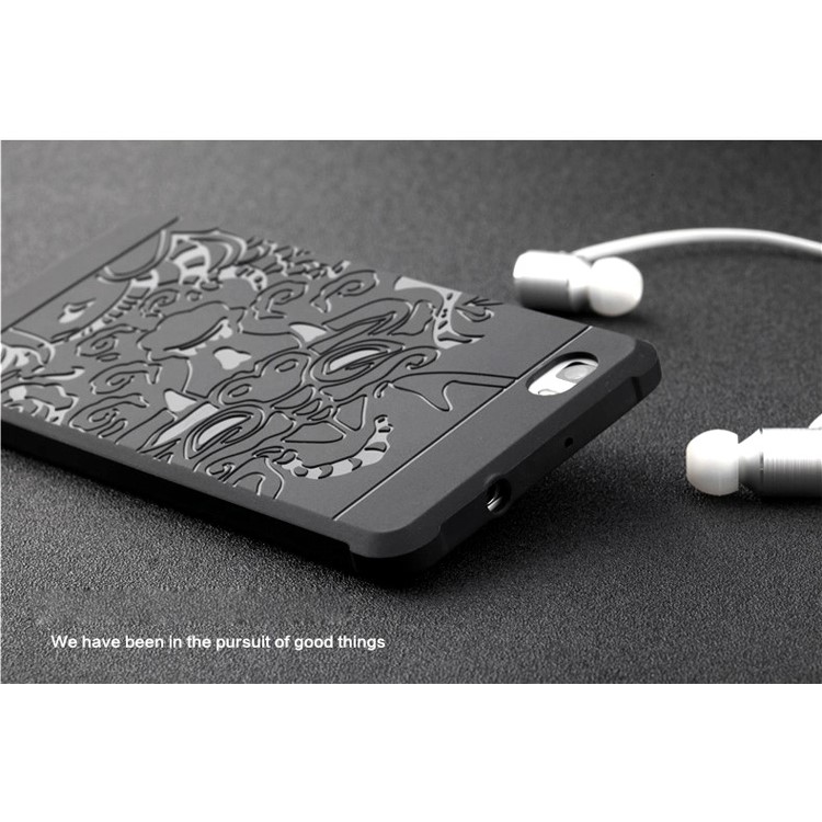 Chinese Dragon Imprinted Drop-proof TPU Mobile Cover for Huawei P8 Lite - Black-6