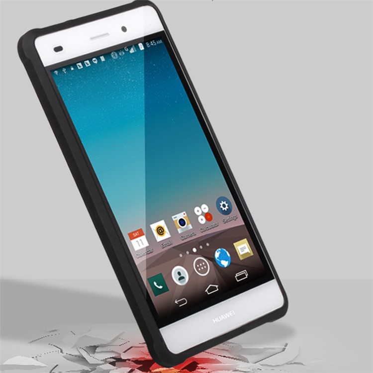 Imprinted Auspicious Dragon Drop-proof TPU Mobile Case for Huawei Ascend P8 - Black-3