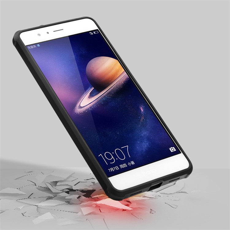 Auspicious Dragon Pattern Drop-proof Imprint TPU Cover for Huawei Honor V8 - Black-7