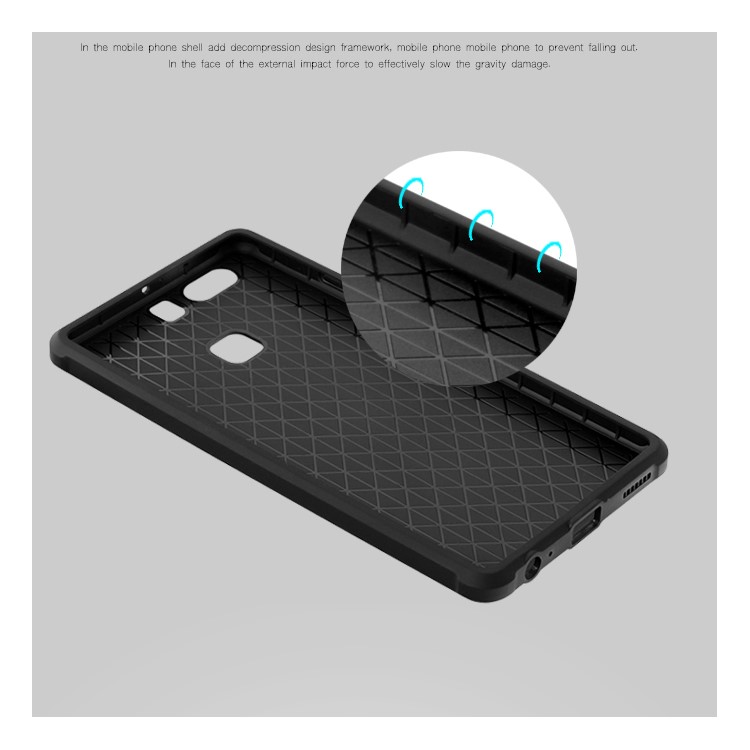 Chinese Dragon Imprinted Drop-proof TPU Mobile Cover for Huawei P9 Plus - Black-9