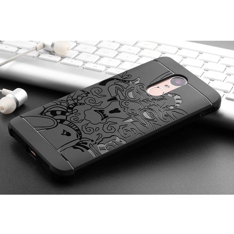 Imprinted Auspicious Dragon Drop-proof TPU Mobile Case for Huawei Enjoy 6 - Black-5