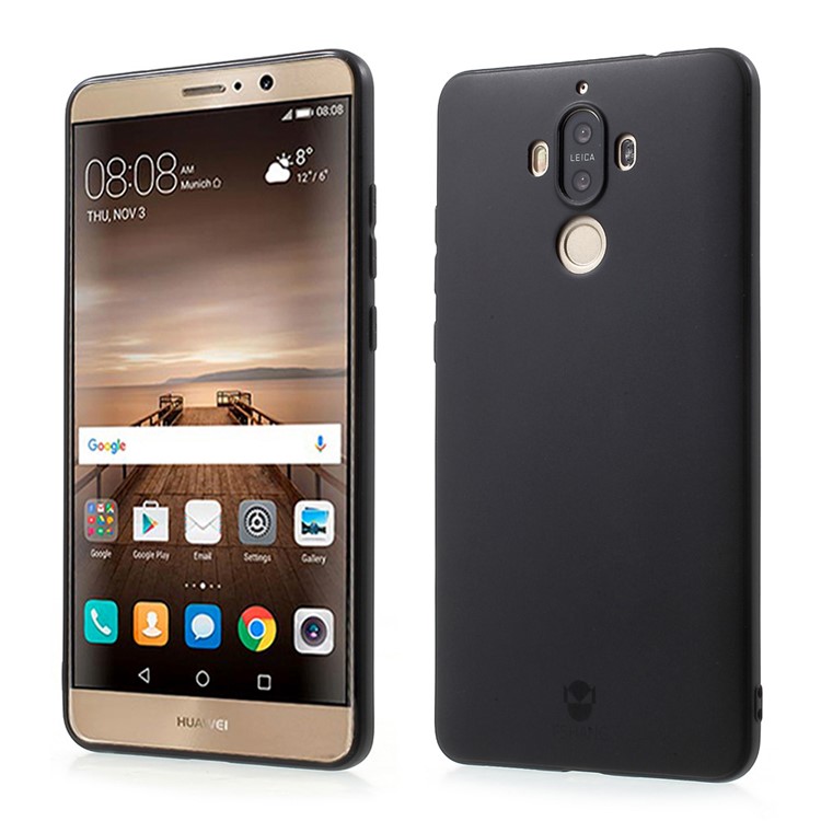 FSHANG Soft Color Series Matte TPU Phone Case for Huawei Mate 9 - Black-1