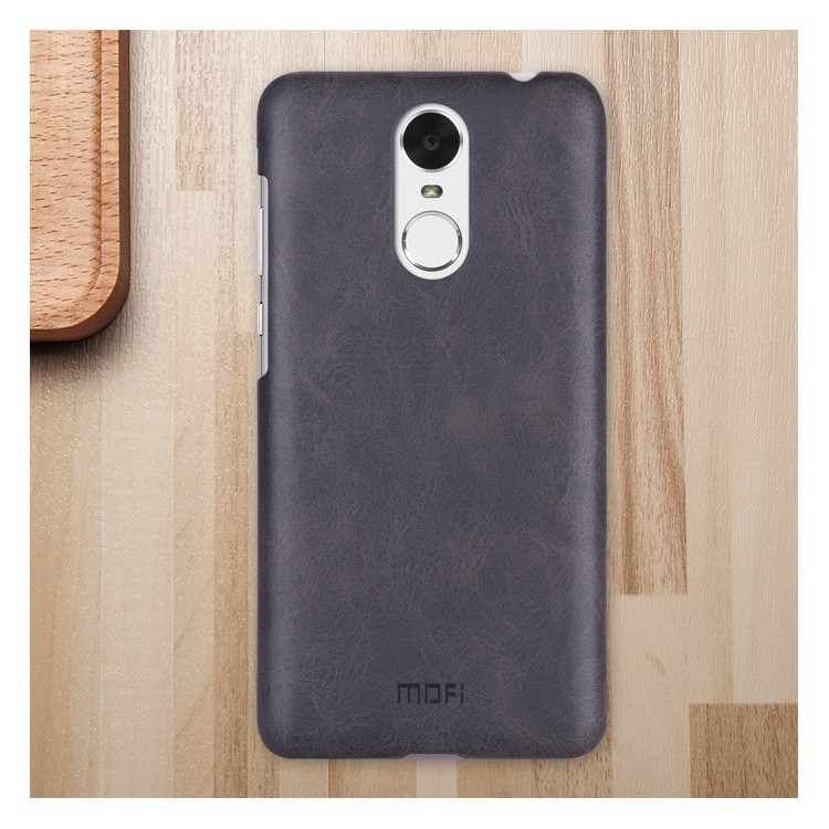 MOFI Leather Coated Hard PC Back Phone Case for Huawei Enjoy 6 - Grey-2