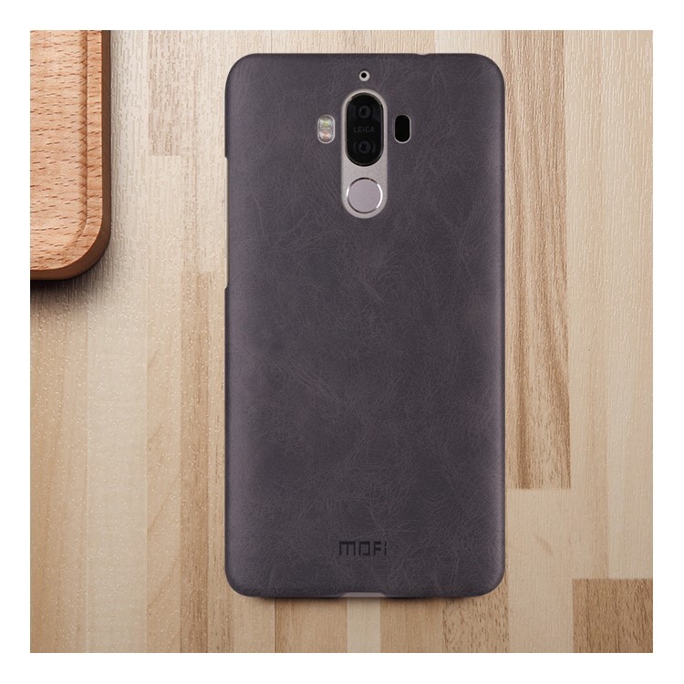 MOFI Leather Coated Hard PC Back Phone Case for Huawei Mate 9 - Grey-2