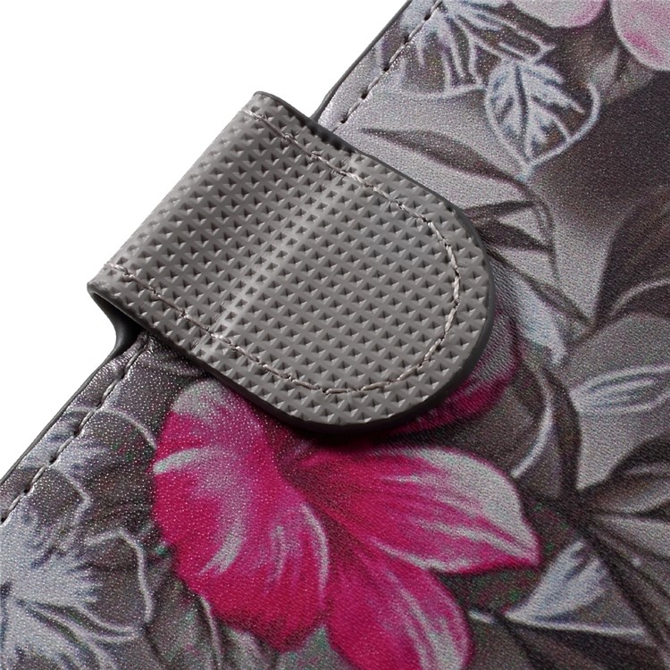 Patterned Wallet Cell Phone Case Flip Leather for Huawei Mate 9 - Red Blooming Flowers-10