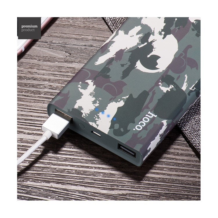 HOCO Camouflage Style 13000mAh Dual USB Port Power Bank for iPhone Samsung Huawei Etc (B12C-13000) - Army Green-5