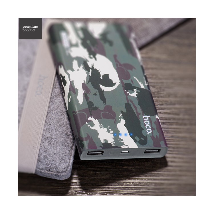 HOCO Camouflage Style 13000mAh Dual USB Port Power Bank for iPhone Samsung Huawei Etc (B12C-13000) - Army Green-6