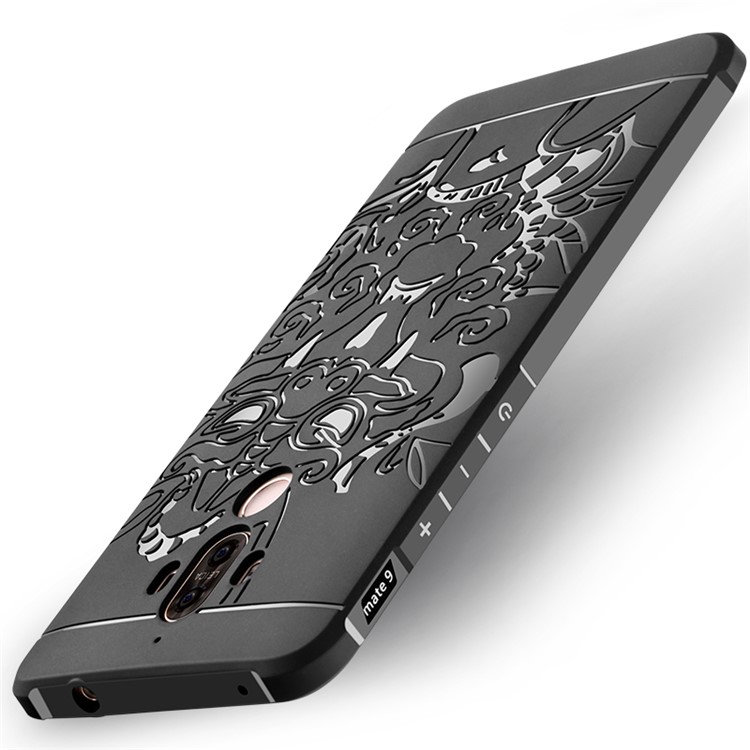 Auspicious Dragon Pattern Drop-proof Imprint TPU Scratch Resist Protective Case for Huawei Mate 9 - Black-2
