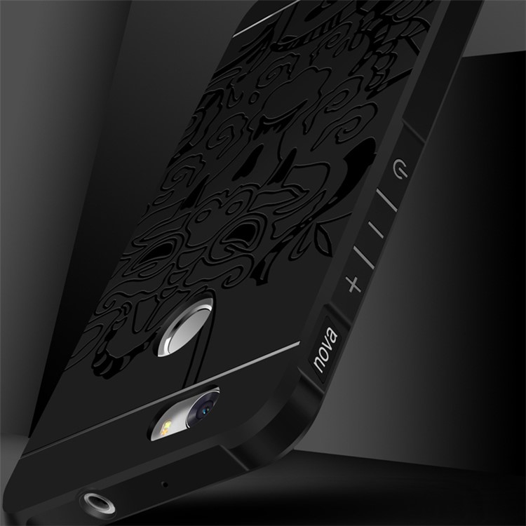 Auspicious Dragon Pattern Drop-proof Imprint TPU Case for Huawei nova - Black-2