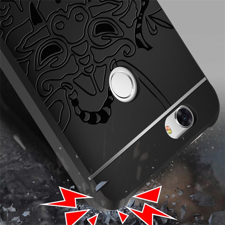 Auspicious Dragon Pattern Drop-proof Imprint TPU Case for Huawei nova - Black-3