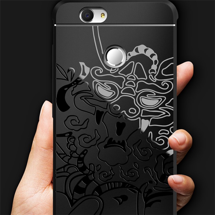 Auspicious Dragon Pattern Drop-proof Imprint TPU Case for Huawei nova - Black-4