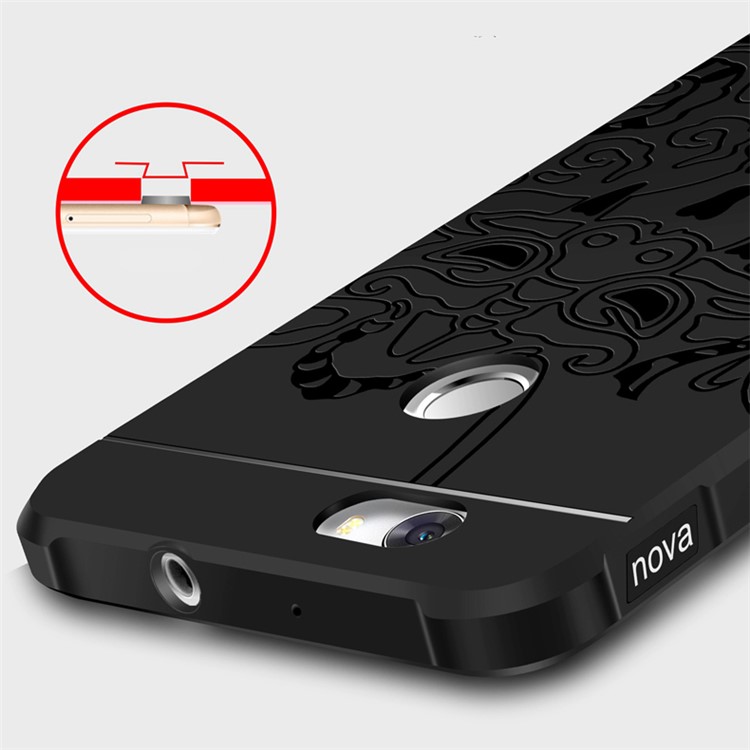 Auspicious Dragon Pattern Drop-proof Imprint TPU Case for Huawei nova - Black-6