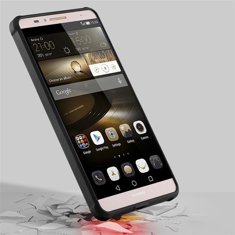 Auspicious Dragon Pattern Drop-proof Imprint TPU Cover for Huawei Ascend Mate7 - Black-2