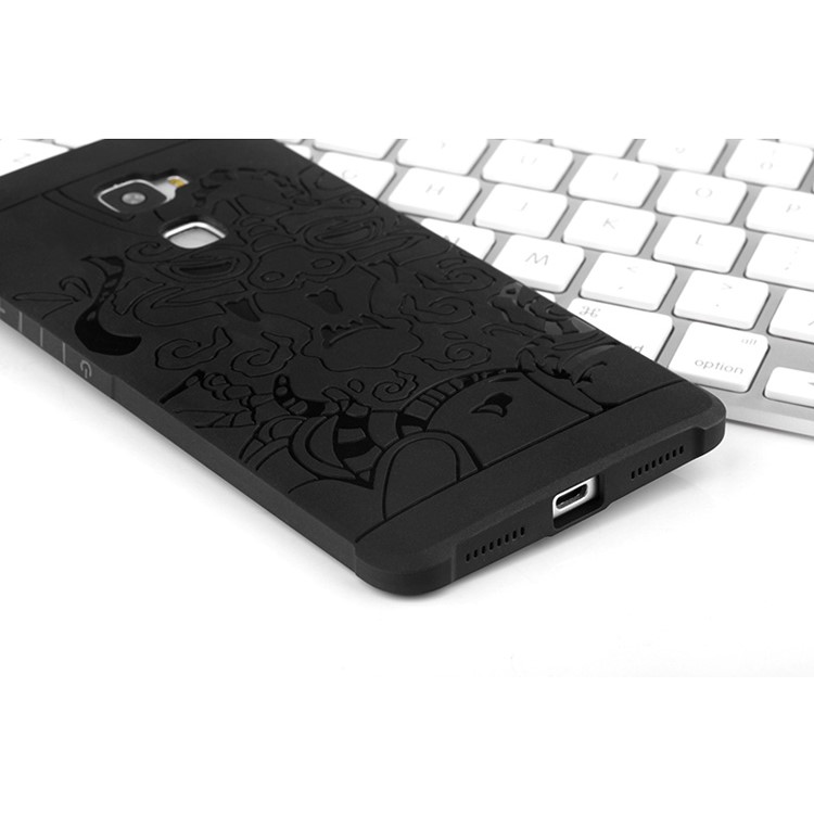Imprinted Chinese Dragon Drop-proof Mobile Case TPU for Huawei Mate S - Black-10