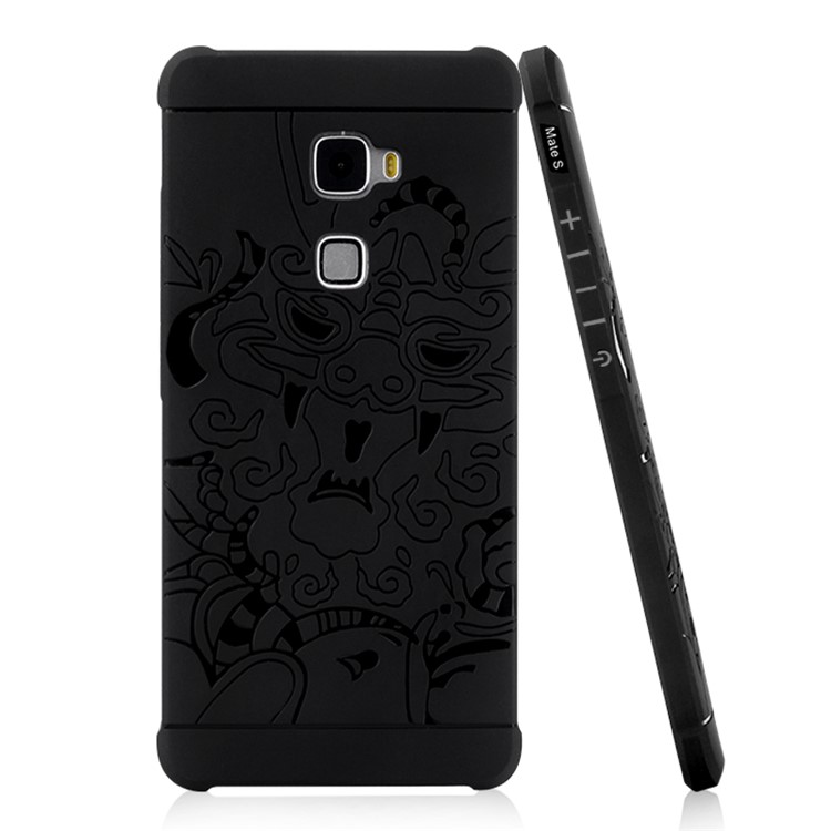 Imprinted Chinese Dragon Drop-proof Mobile Case TPU for Huawei Mate S - Black-3