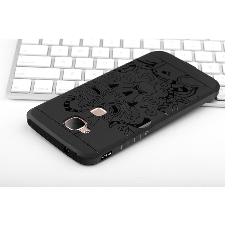 Auspicious Dragon Pattern Drop-proof Imprint TPU Case for Huawei G7 Plus - Black-6