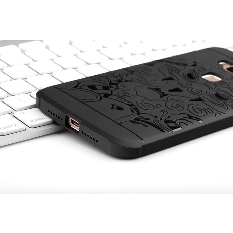 Auspicious Dragon Pattern Drop-proof Imprint TPU Case for Huawei G7 Plus - Black-7