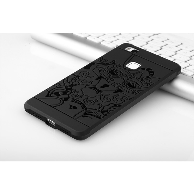 Auspicious Dragon Pattern Drop-proof Imprint TPU Case for Huawei P9 Lite / G9 Lite - Black-7