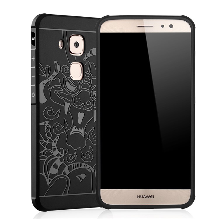 Auspicious Dragon Pattern Drop-proof Imprint TPU Case for Huawei Honor Maimang 5/Nova Plus/G9 Plus - Black-1