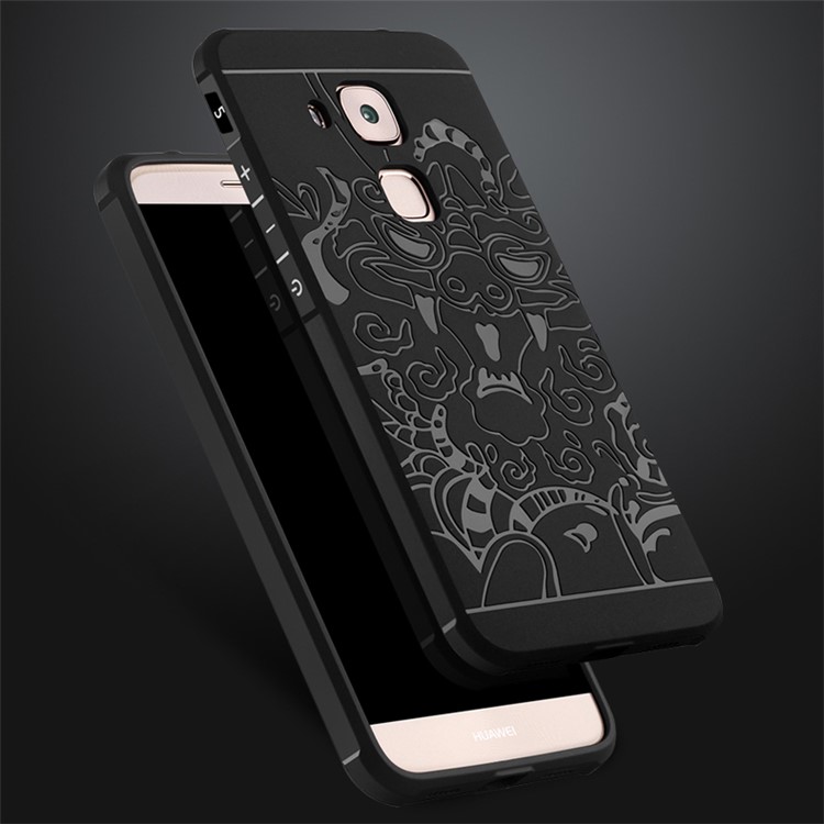 Auspicious Dragon Pattern Drop-proof Imprint TPU Case for Huawei Honor Maimang 5/Nova Plus/G9 Plus - Black-2