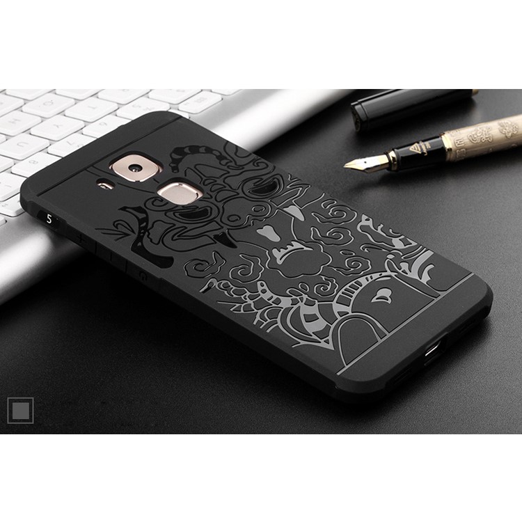 Auspicious Dragon Pattern Drop-proof Imprint TPU Case for Huawei Honor Maimang 5/Nova Plus/G9 Plus - Black-6