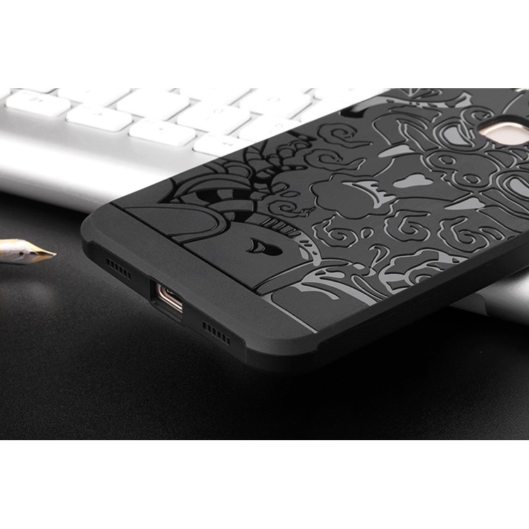 Auspicious Dragon Pattern Drop-proof Imprint TPU Case for Huawei Honor Maimang 5/Nova Plus/G9 Plus - Black-9