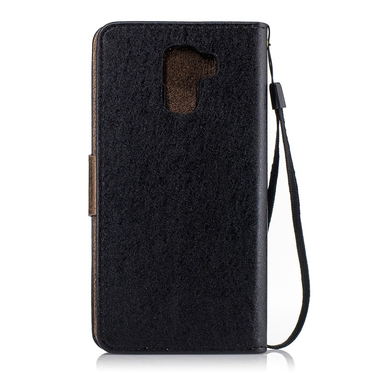 Silk Texture Bi-color Leather Wallet Case for Huawei Honor 7 / 7 Premium - Black-2