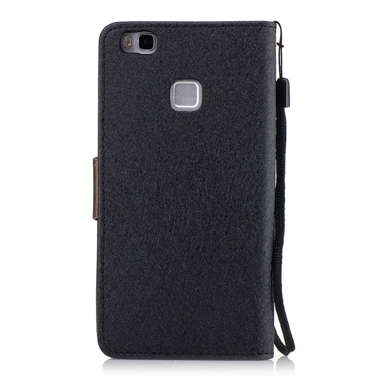 Silk Texture Two-color Leather Wallet Case for Huawei P9 Lite / G9 Lite - Black-2