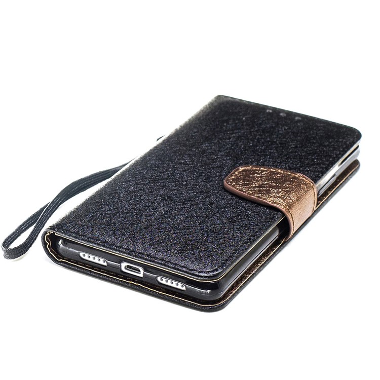 Silk Texture Two-color Leather Wallet Case for Huawei P9 Lite / G9 Lite - Black-5
