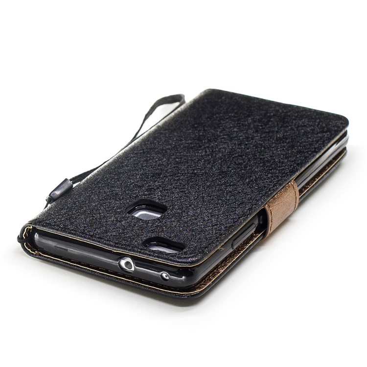 Silk Texture Two-color Leather Wallet Case for Huawei P9 Lite / G9 Lite - Black-6