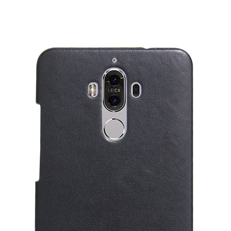 Contrast Color Leather Coated Hard Cell Phone Case for Huawei Mate 9 - Black / Orange-3