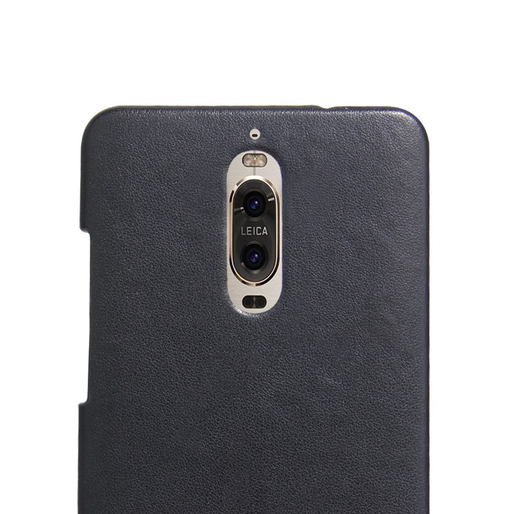 Contrast Color Leather Coated Hard Cell Phone Case for Huawei Mate 9 Pro / Porsche Design - Black / Orange-4