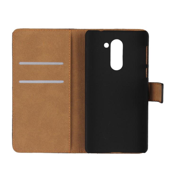 Split Leather Wallet Stand Mobile Phone Case Cover for Huawei Honor 6x (2016) - Black-5