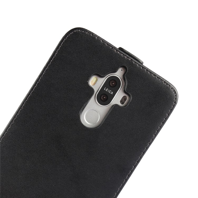 For Huawei Mate 9 Vertical Flip Split Genuine Leather Phone Case Cover - Black-10
