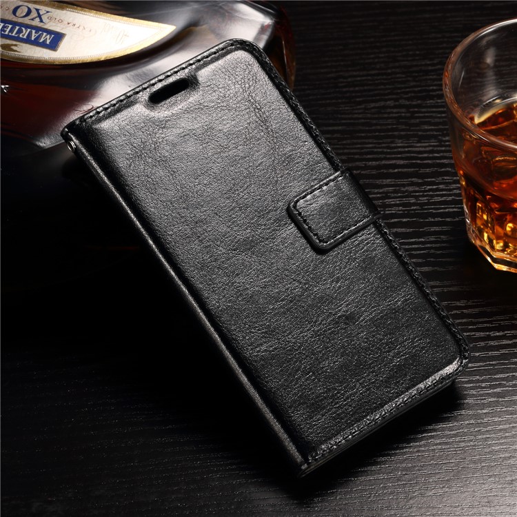 Crazy Horse Wallet Phone Case Leather Flip Cover for Huawei Y6II Compact - Black-1